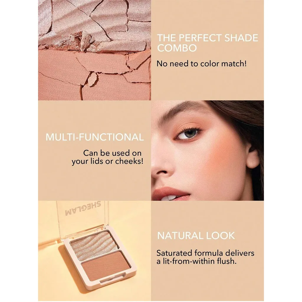 هایلایتر و رژگونه شیگلم دوتایی GLAM 101 HYBRID
