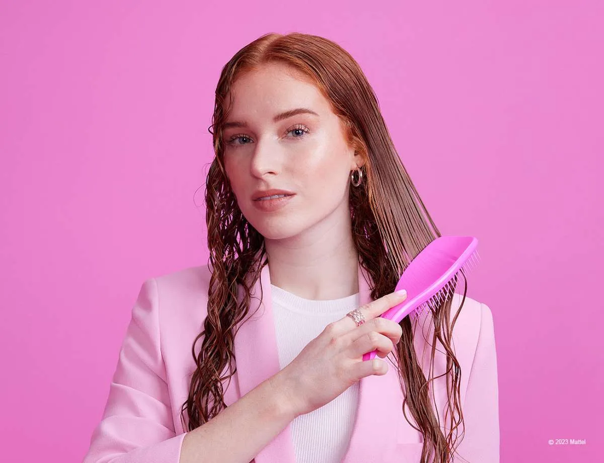 برس تنگل تیزر باربی صورتی انواع مختلف مو Tangle Teezer Barbie Detangling Hairbrush