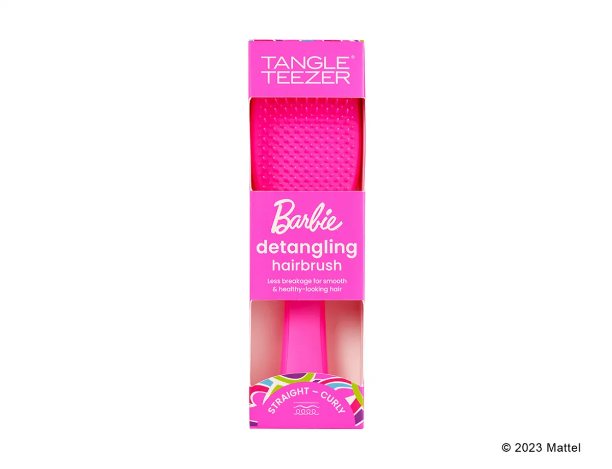 برس تنگل تیزر باربی صورتی انواع مختلف مو Tangle Teezer Barbie Detangling Hairbrush