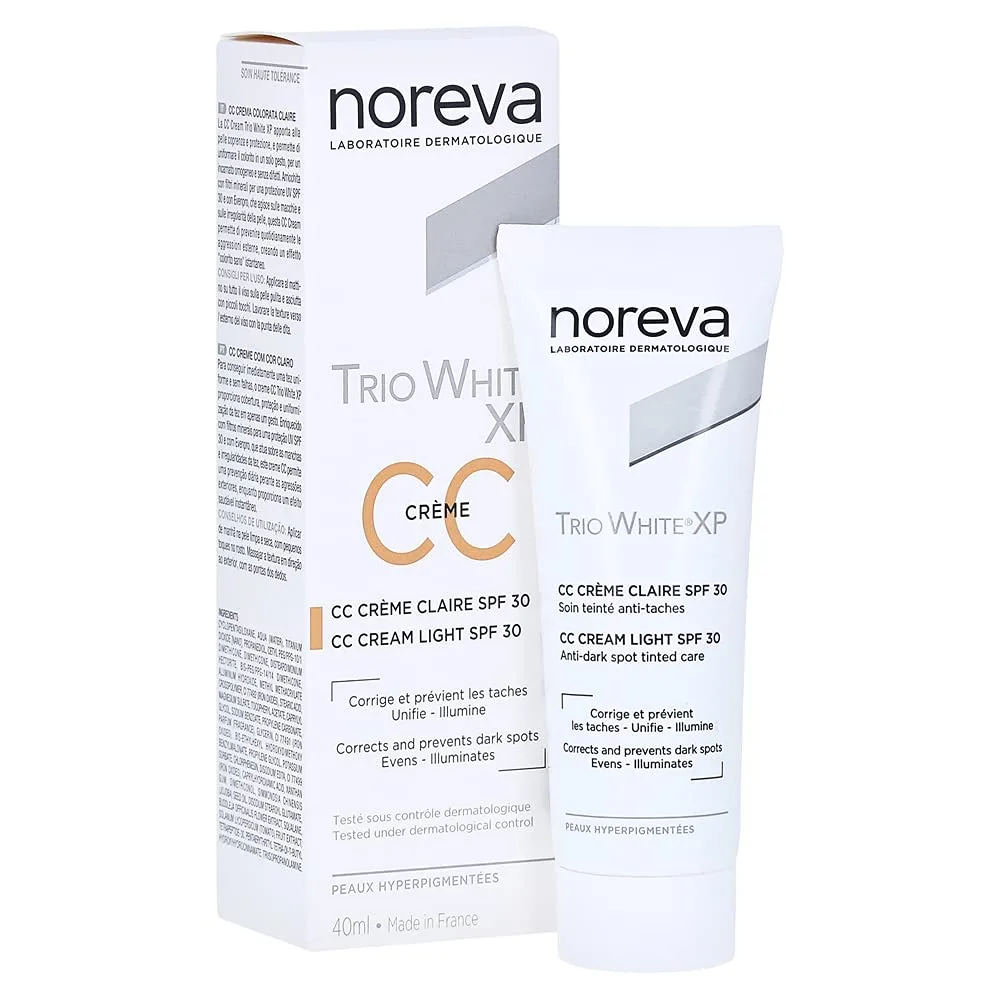 سی سی کرم نوروا ضد لک و جلوگیری از ایجاد لکه های جدید رنگ claire light مدل trio white cc creme سی سی کرم نوروا ضد لک و جلوگیری از ایجاد لکه های جدید رنگ claire light مدل trio white cc creme