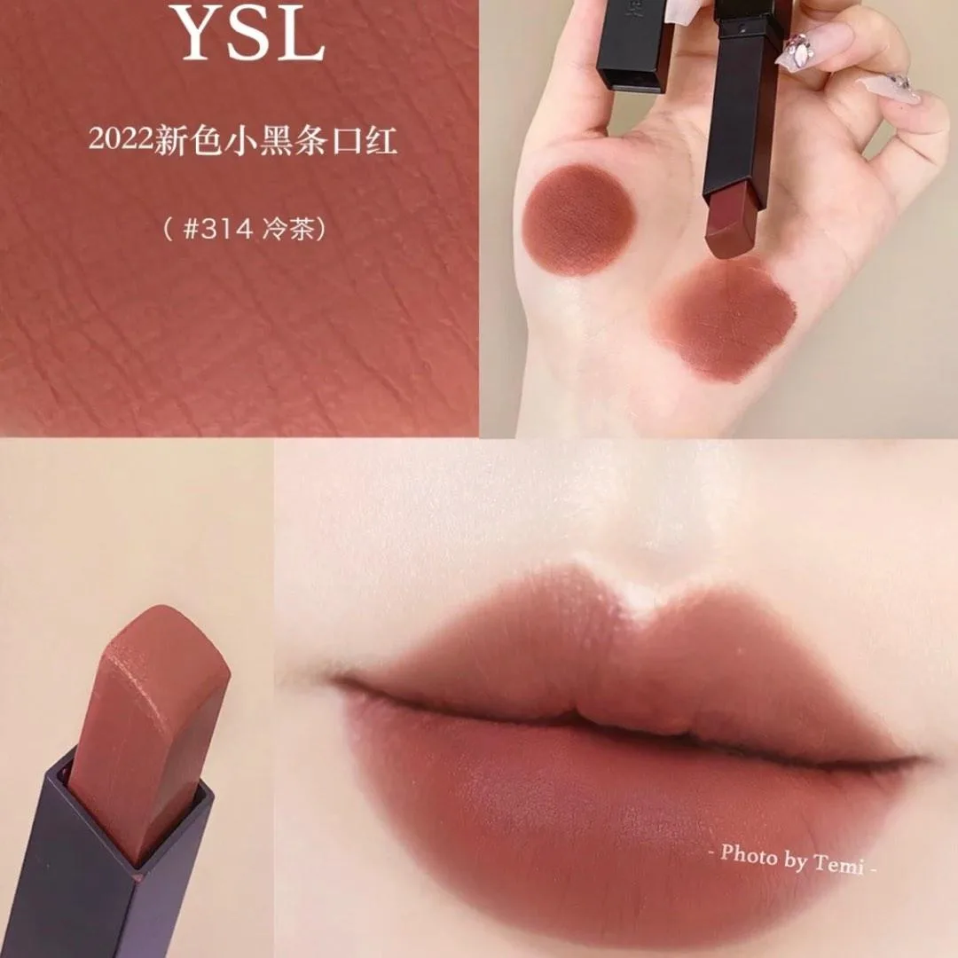رژ لب ایو سینت لورن مدل THE SLIM VELVET RADICAL رنگ limitless cinnabar 314