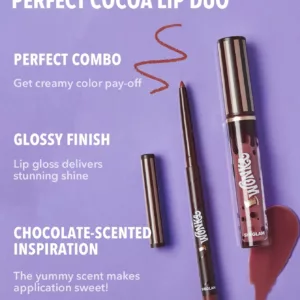 ست لیپ گلاس و خط لب شیگلم با رایحه کاکائو COCOA KISS رنگ brownie bite