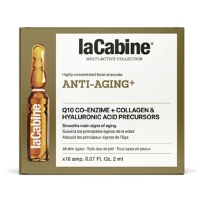 آمپول ویال صورت لاکابین ضدپیری بسیار قوی کلاژن ساز با Q10 و هیالورونیک اسید (پک 10عددی)