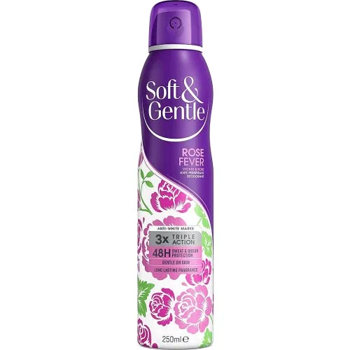 اسپری بدن سافت اند جنتل رایحه rose fever اسپری بدن سافت اند جنتل رایحه rose fever