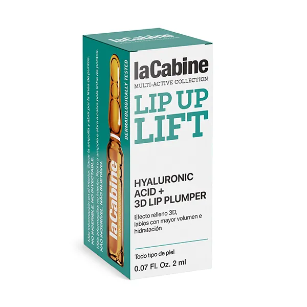 ویال لب لاکابین ضد چروک حجم دهنده و افزایش بافت لب حاوی هیالورونیک با غلظت بالا la cabine Lip Up Lift کد2976 (یک ویال) ویال لب لاکابین ضد چروک حجم دهنده و افزایش بافت لب حاوی هیالورونیک با غلظت بالا la cabine Lip Up Lift کد2976 (یک ویال)
