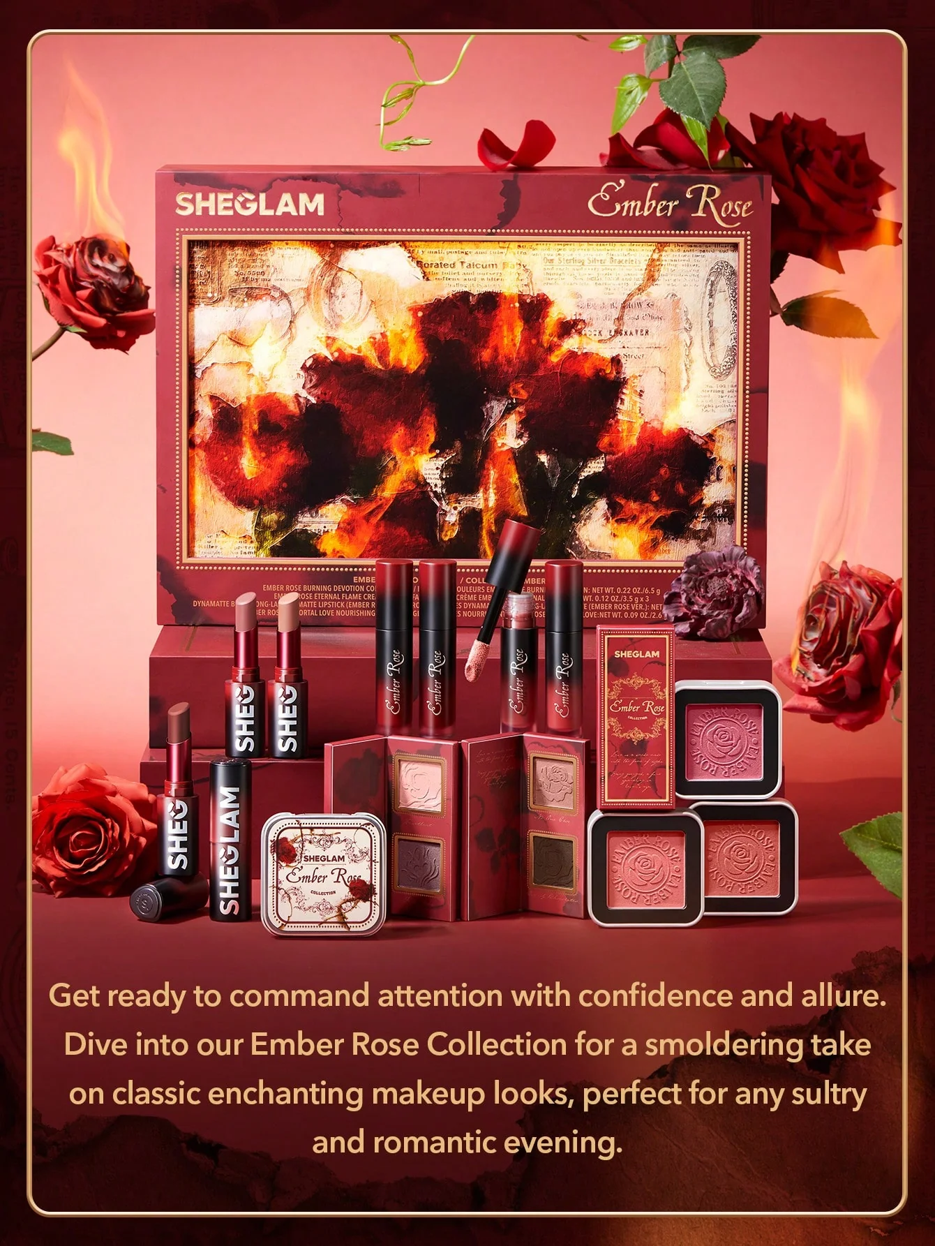 ست رژ لب جامد مات با دوام شیگلم مدل Ember Rose