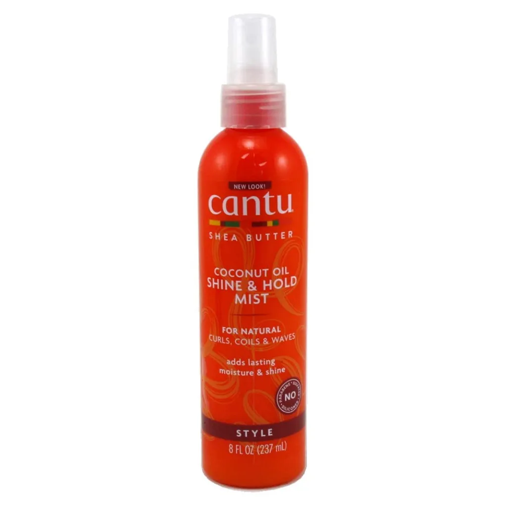اسپری روغن نارگیل کنتو نگهدارنده و شاین کننده موی فر حالت و موجدار COCONUT OIL SHINE & HOLD MIST cantu