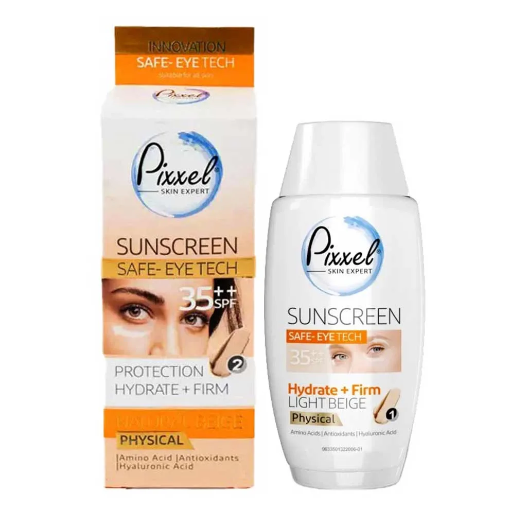 کرم ضد آفتاب دور چشم و صورت فیزیکال رنگ بژ روشن پیکسل 50ml