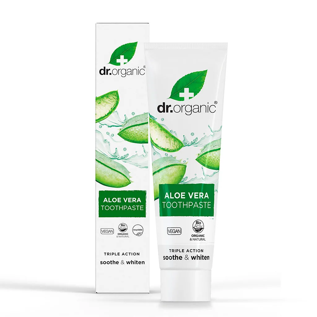 DR-ORGANIC-Aloe-Vera-Toothpaste خمیر دندان 3 منظوره دکتر ارگانیک حاوی آلوورا