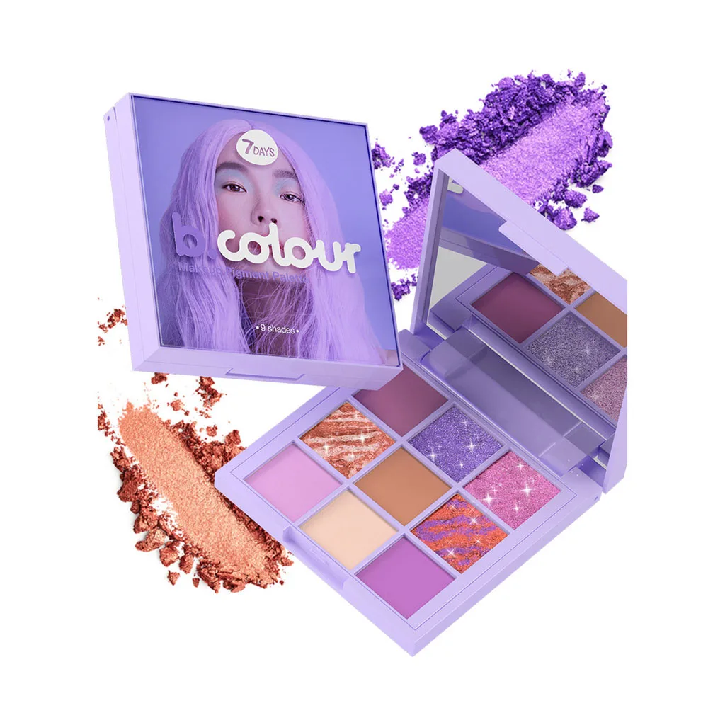پالت سایه ۹ تایی بی کالر مدل 01 violet macarons