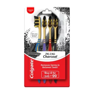 مسواک 4 قلو کولگیت مدل مدیوم CHARCOAL