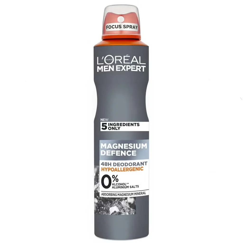 اسپری ضدتعریق بدون آلومینیوم لورال مدل magnesium defence اسپری ضدتعریق بدون آلومینیوم لورال مدل magnesium defence