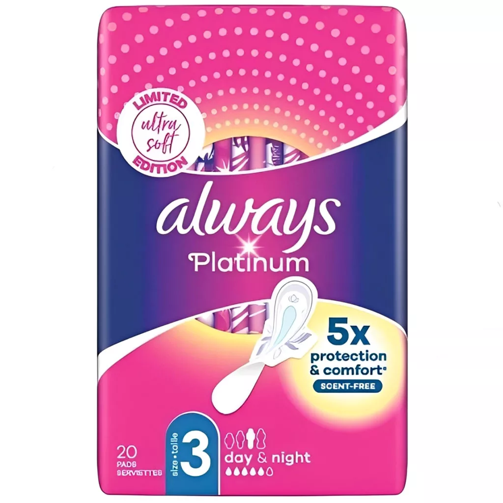 (آف ویژه)پد بهداشتی آلویز پلاتینیوم بانوان بزرگ always