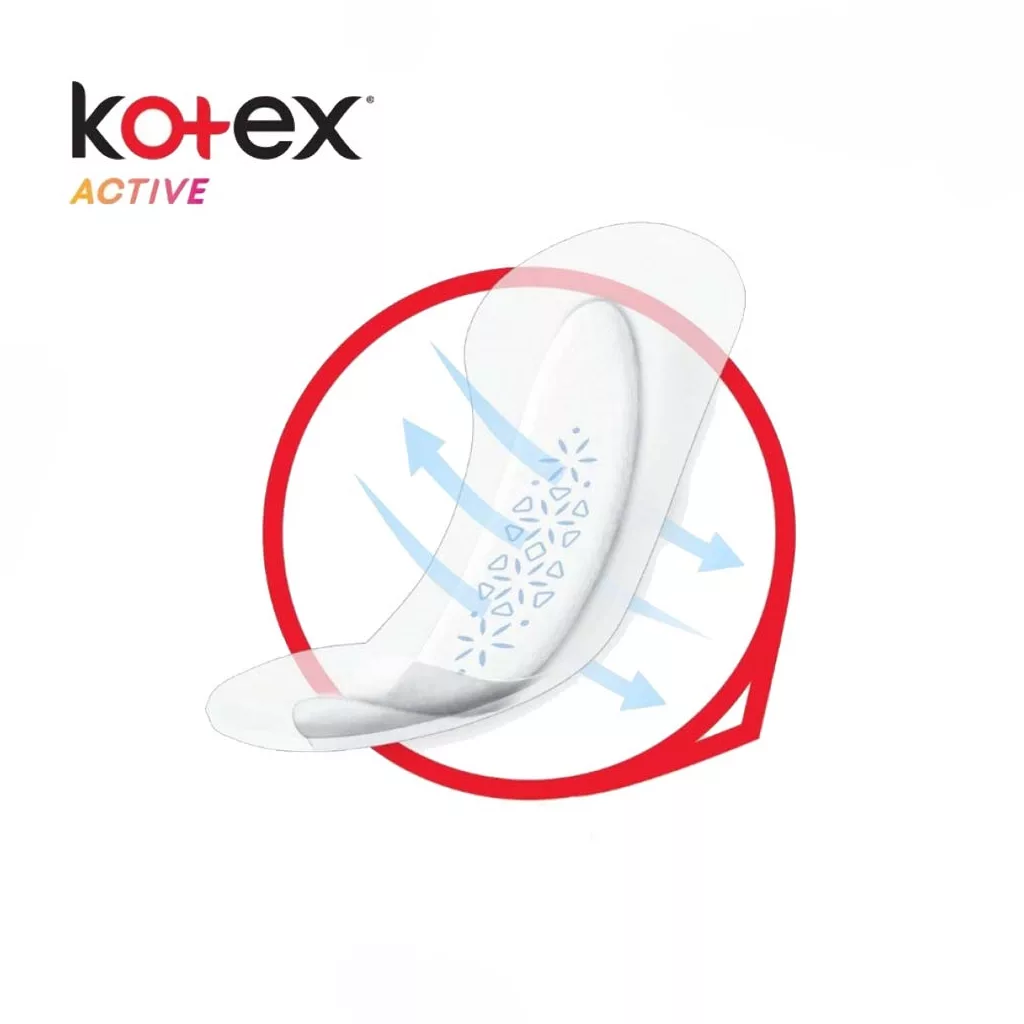پد بهداشتی بانوان kotex مدل ACTIVE تحرک زیاد و ورزش
