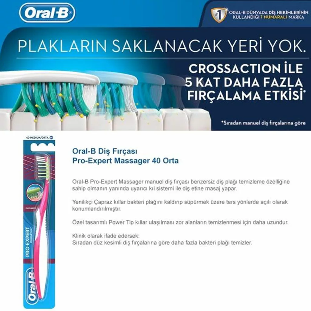 مسواک دو قلو اورال بی medium رنگ رندم Pro-Expert Massager