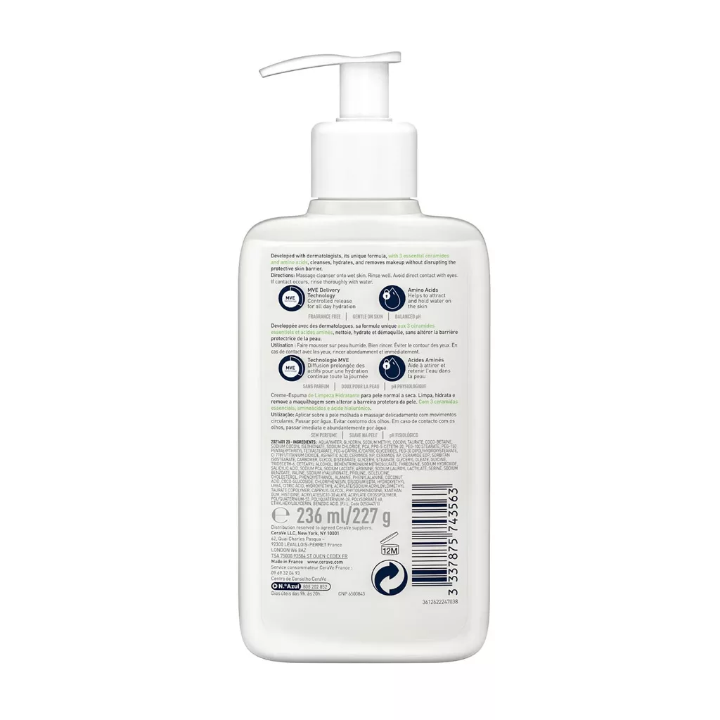 کرم فوم سراوی Cream to Foam نرمال تا خشک Hydrating
