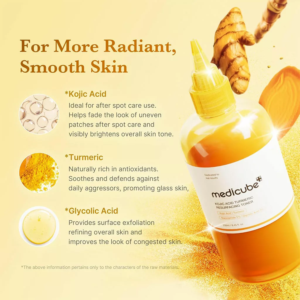تونر کوجیک اسید مدی کیوب ترمریک niacinamide + glycolic
