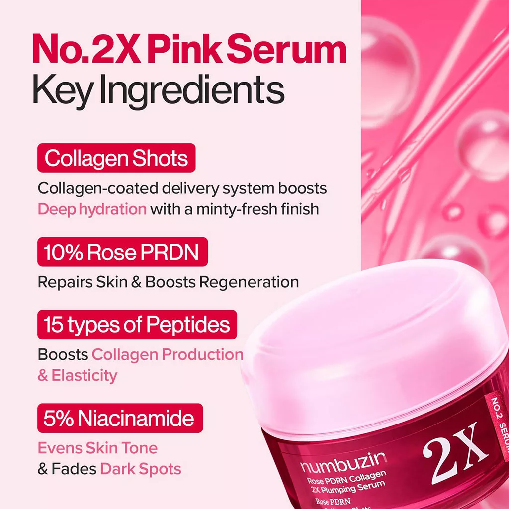 سرم کلاژن 2X نامبوزین PDRN ROSE پلامپینگ shot collagen