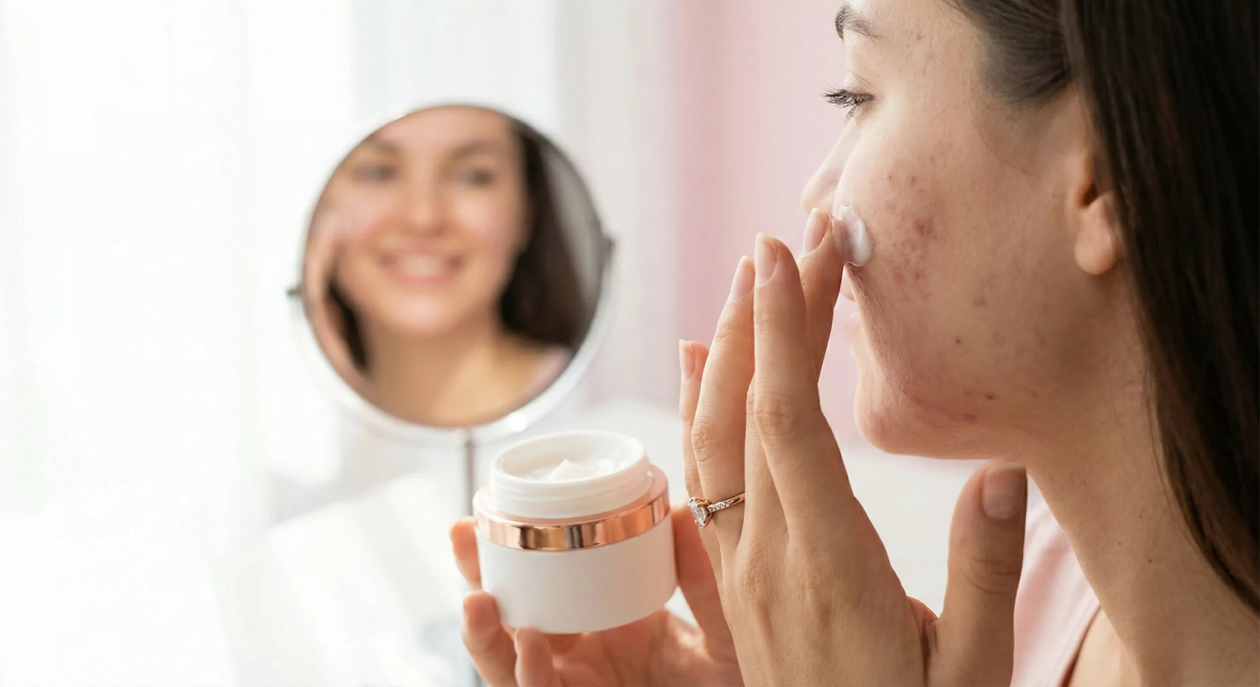 کرم صورت برای کاهش جای جوش و لک روی گونه
