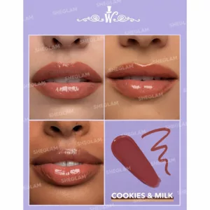 ست لیپ گلاس و خط لب شیگلم کاکائو مدل cookies N'Milk