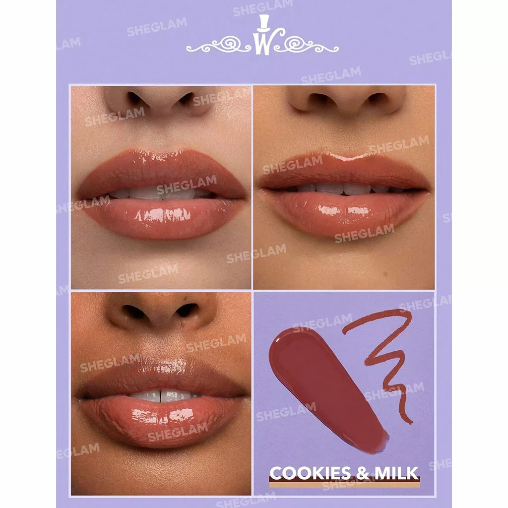 ست لیپ گلاس و خط لب شیگلم کاکائو مدل cookies N'Milk