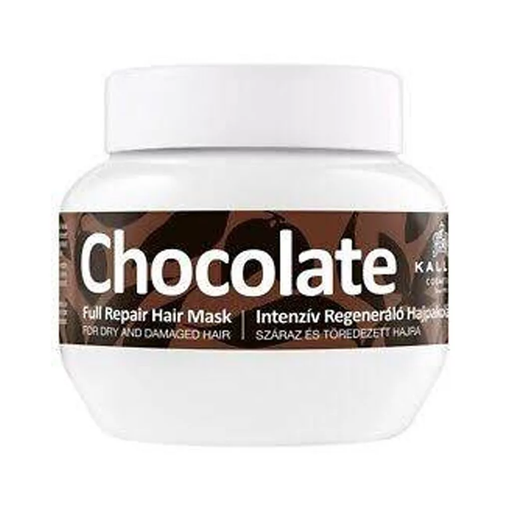 Kallos-Chocolate-Full-Repair-Hair-Mask-275-ml ماسک مو ترمیم کننده قوی موهای خشک و آسیب دیده کالوس حاوی شکلات