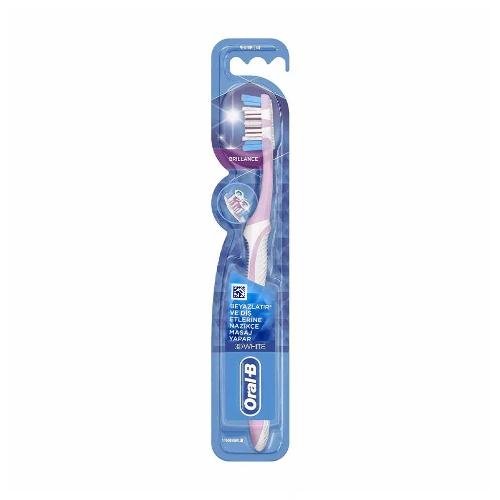 مسواک اورال بی BRILLIANCE مدیوم 3D WHITE ایرلند سفارش ترکیه ORTA