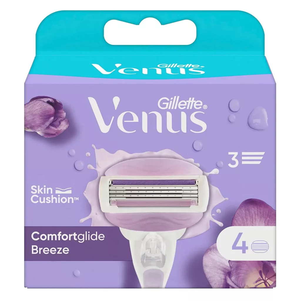 یدک تیغ اصلاح ژیلت ۴عددی مدل venus comfortglid breez یدک تیغ اصلاح ژیلت ۴عددی مدل venus comfortglid breez
