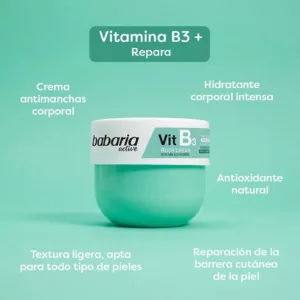 کرم بدن ویتامین b3 ب ۳ مناسب پوست حساس و اوتوپیک باباریا