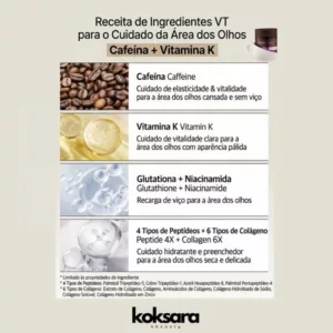 پچ دور چشم کافئین و ویتامین k ویتامین تی کازمتیک vt cosmetic