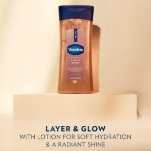 روغن بدن شاین دار وازلین SUNLIT GLOW رایحه Vanilla cocoa