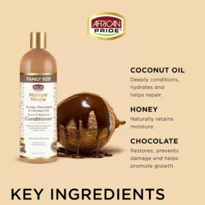نرم کننده موی فر افریکن پراید عسل کوکونات Honey ,chocolate,coconut oil CONDITIONER