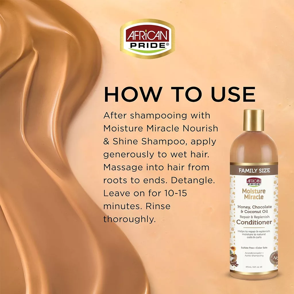 نرم کننده موی فر افریکن پراید عسل کوکونات Honey ,chocolate,coconut oil CONDITIONER