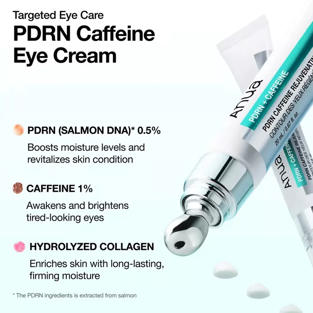 دور چشم آنوا هیدرو فرمینگ PDRN + CAFFEINE HYDRO FIRMING REJUVENATING EYE CREAM