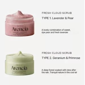 اسکراب کف سر و بدن آرنسیا لایه بردار پاکسازی آبرسان دوکاره لوندر گلابی LAVENDER & PEAR