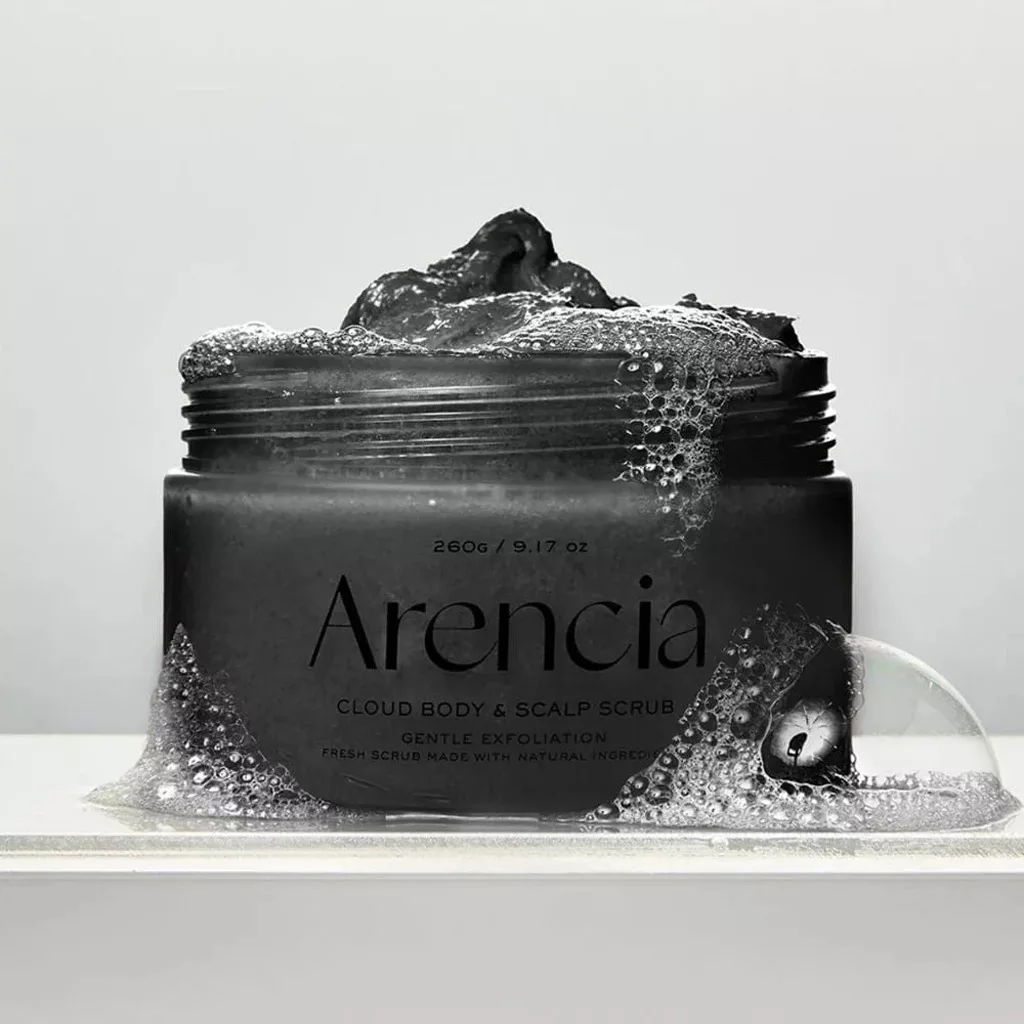 اسکراب کف سر و بدن آرنسیا لایه بردار پاکسازی آبرسان دوکاره بلک تی BLACK TEA & YUZU