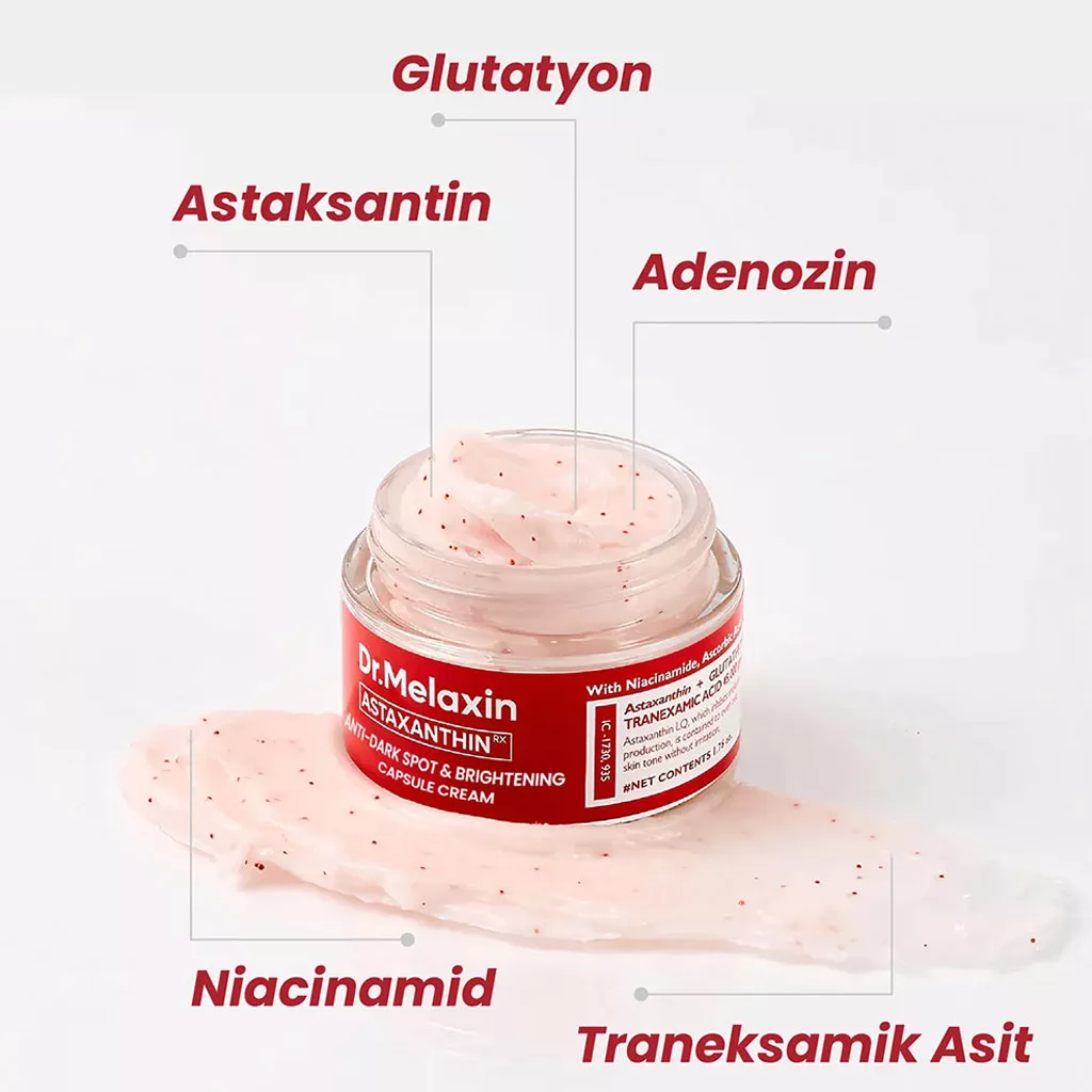 کرم کپسولی معجزه ضد لک و روشن کننده آستاگزانتین و txa دکتر ملاکسین