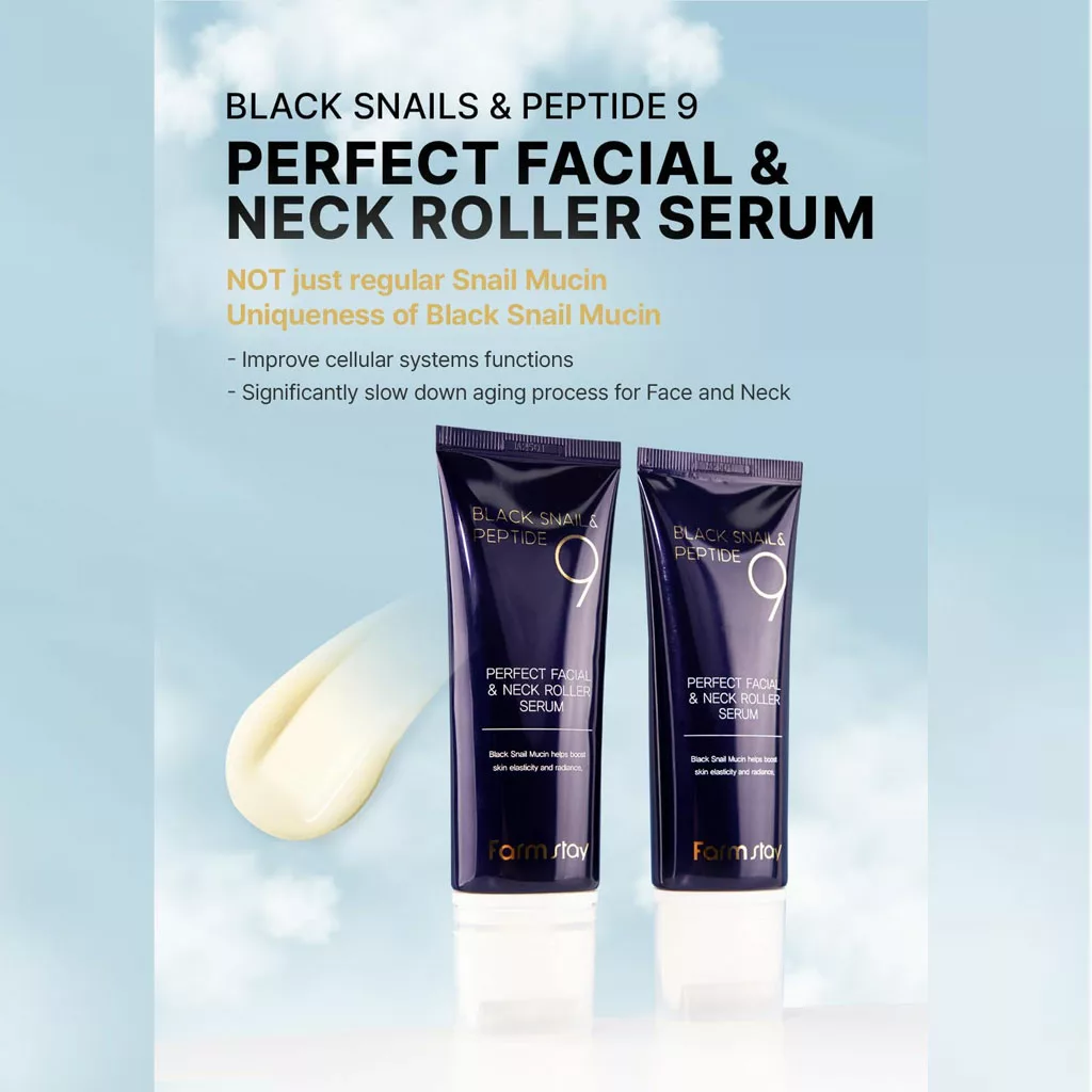 سرم رولر صورت و گردن بلک اسنس حلزون فارم استی BLACK SNAIL & PEPTIDES SERUM
