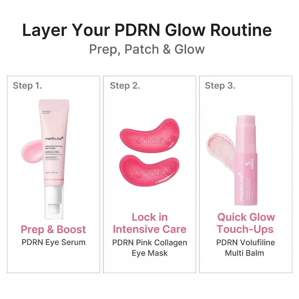 پچ زیر چشم ژلی مدی کیوب PDRN PINK COLLAGEN GELLY EYE MASK