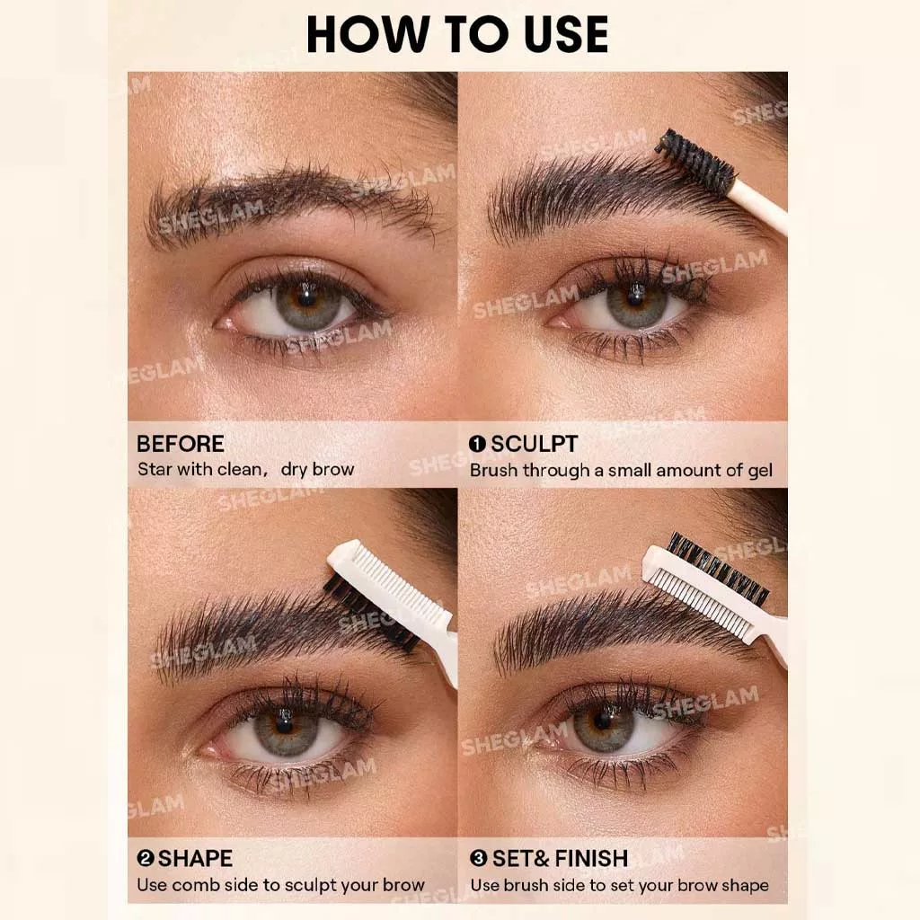 ژل ابرو لمینت و صاف کننده شیگلم Save IT LAMINATING BROW GEL بی رنگ Clear