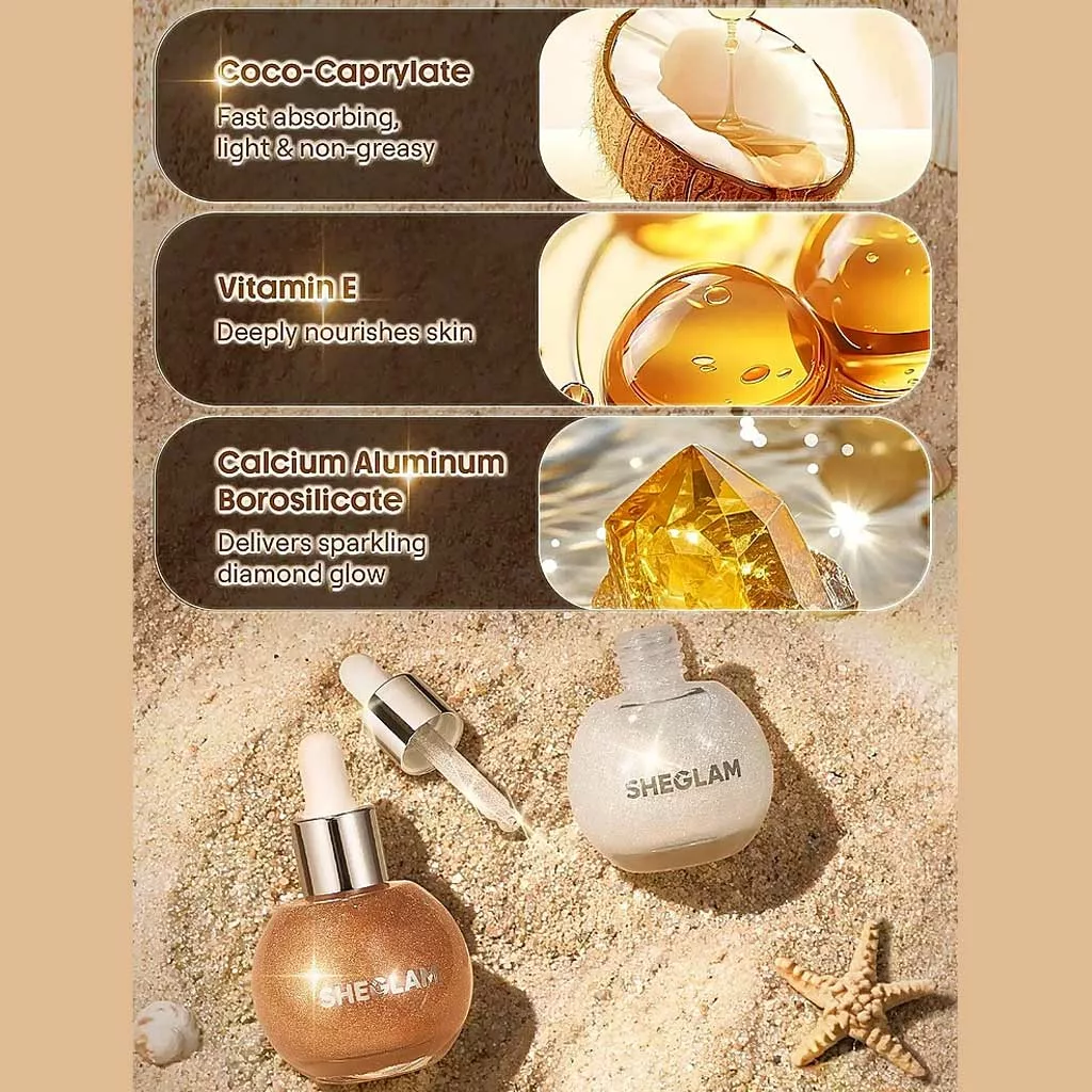 روغن بدن هایلایتر شیگلم رنگ Eros سان لیت SUNLIT SILK BODY OIL