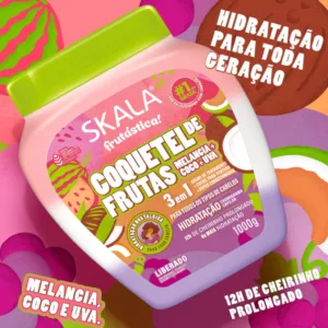 کرم مو فر حالت دهنده اسکالا کوکتل میوه موی فر و موج دار SKALA COQUETEL DE FRUTAS 3in1 MELANCIA COCO+UVA