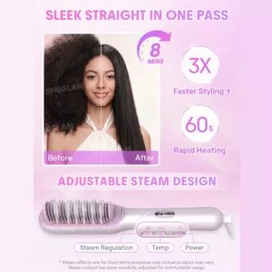 دستگاه برس حرارتی شیگلم هیدرا شات تخت Hydra shot Steam Straightening Brush PRO