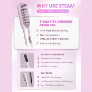 دستگاه برس حرارتی شیگلم هیدرا شات تخت Hydra shot Steam Straightening Brush PRO