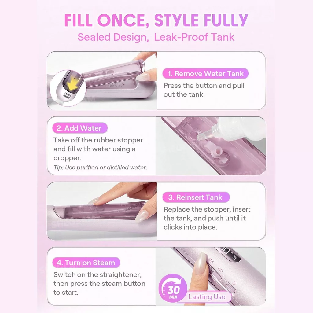 دستگاه برس حرارتی شیگلم هیدرا شات تخت Hydra shot Steam Straightening Brush PRO