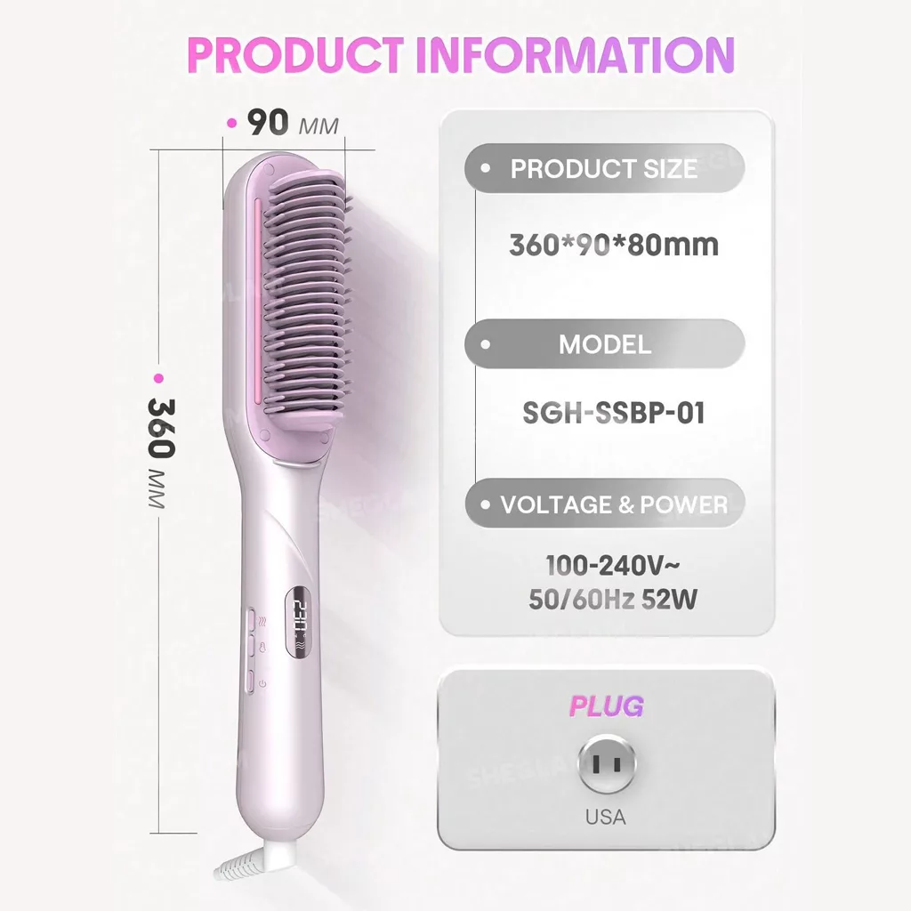 دستگاه برس حرارتی شیگلم هیدرا شات تخت Hydra shot Steam Straightening Brush PRO
