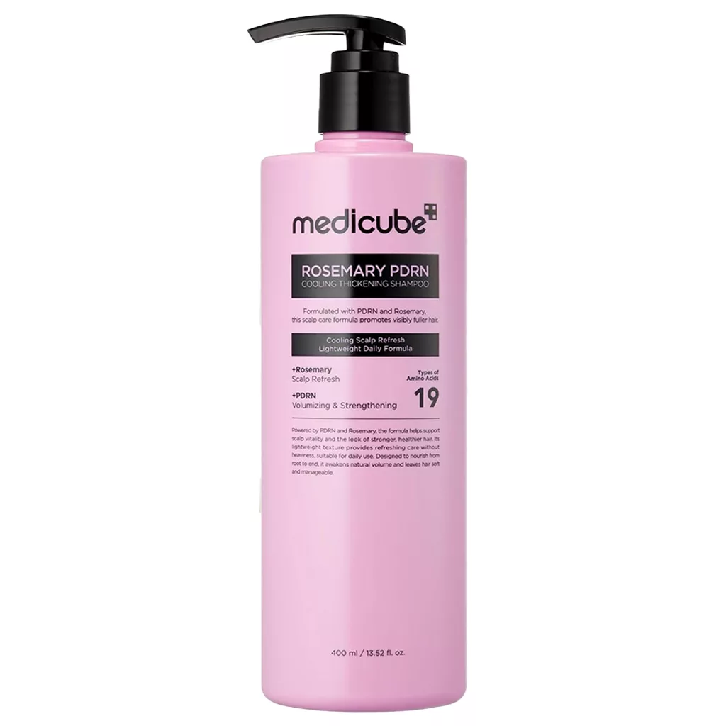 شامپو رزماری PDRN مدی کیوب ضدریزش Medicube ROSEMARY cooling thickening shampoo