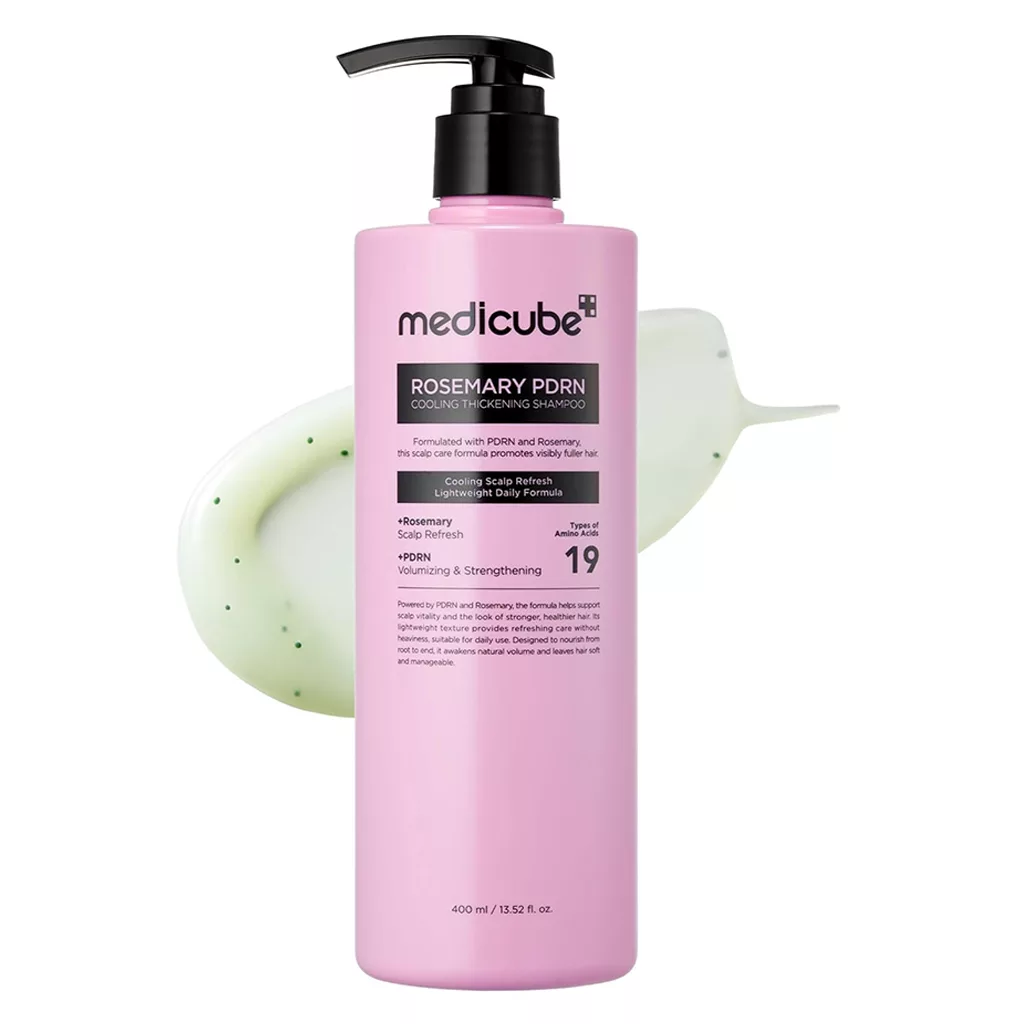 شامپو رزماری PDRN مدی کیوب ضدریزش Medicube ROSEMARY cooling thickening shampoo