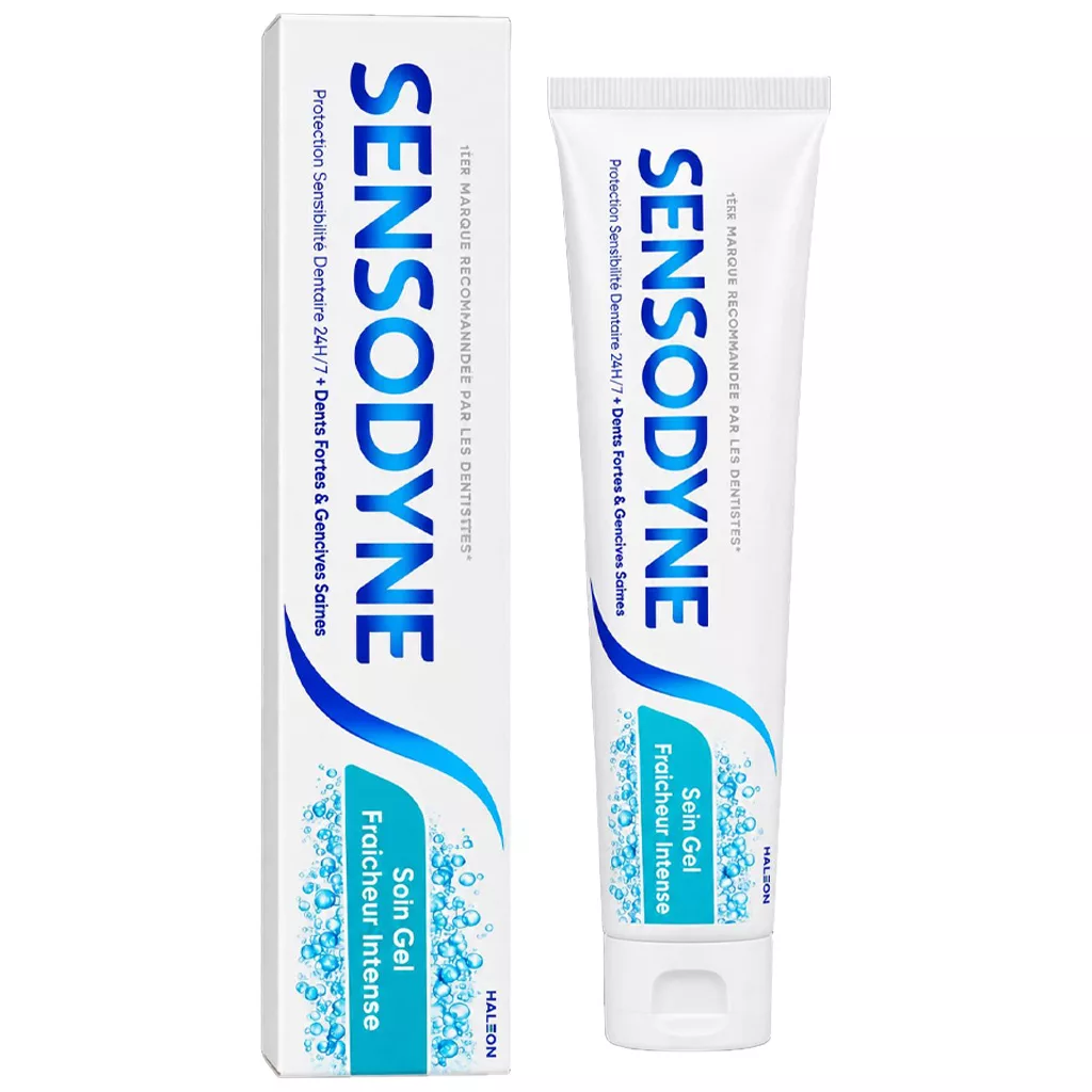 خمیر دندان ژلی سنسوداین شاداب کننده مدل Soin Gel Fraicheeur Intense فرانسه