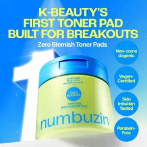 پد آزلائیک دو طرفه ضد جوش نامبوزین Numbuzin ZERO BLEMISH Azela Cica BHA+PHA Azelaic Acid